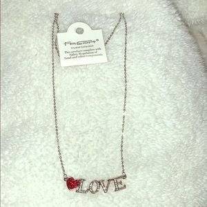 5 for 25 🍭 Love silver necklace with red heart